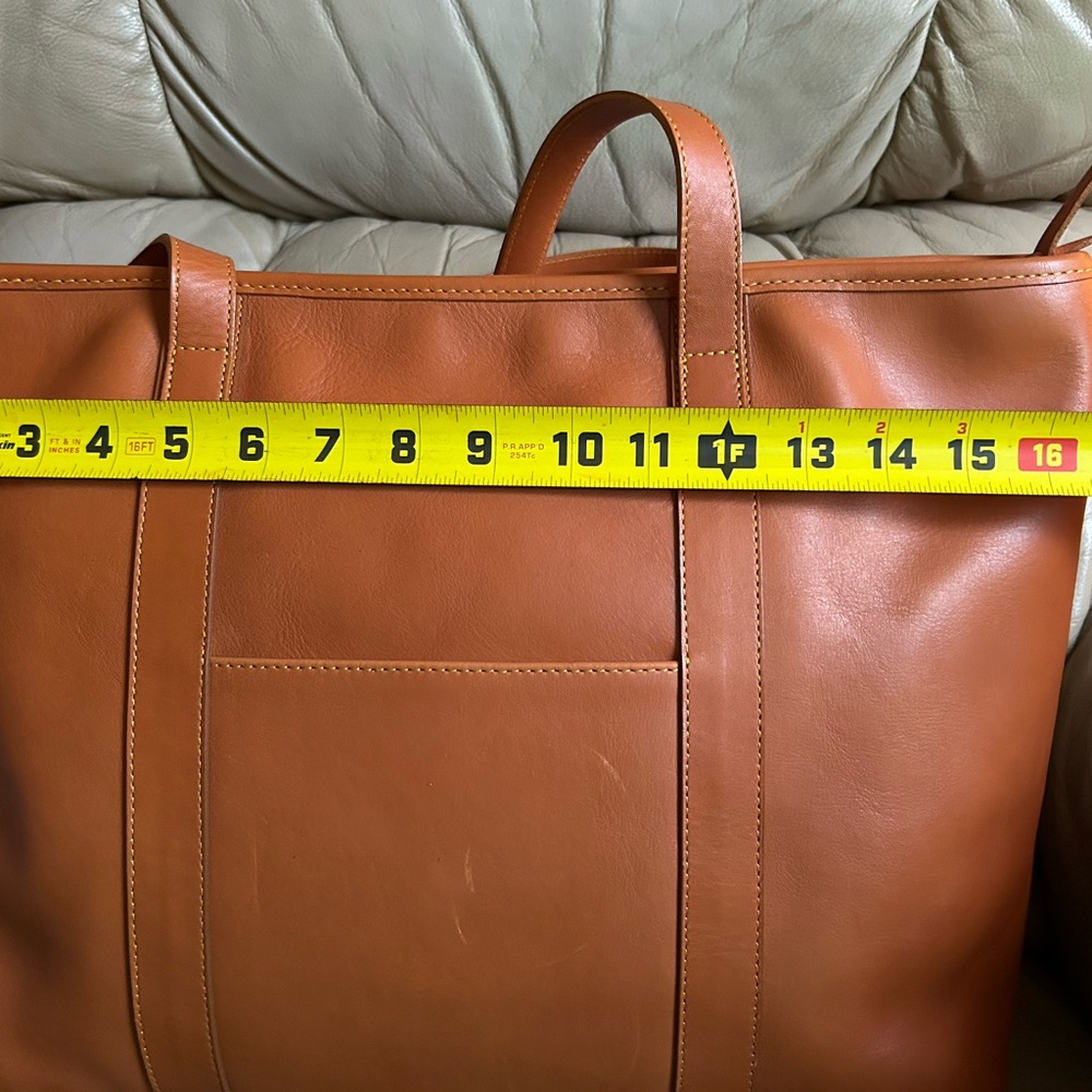 Frank Clegg Medium Laurelie Leather Zip Top Tote Tan EUC - Picture 11 of 16